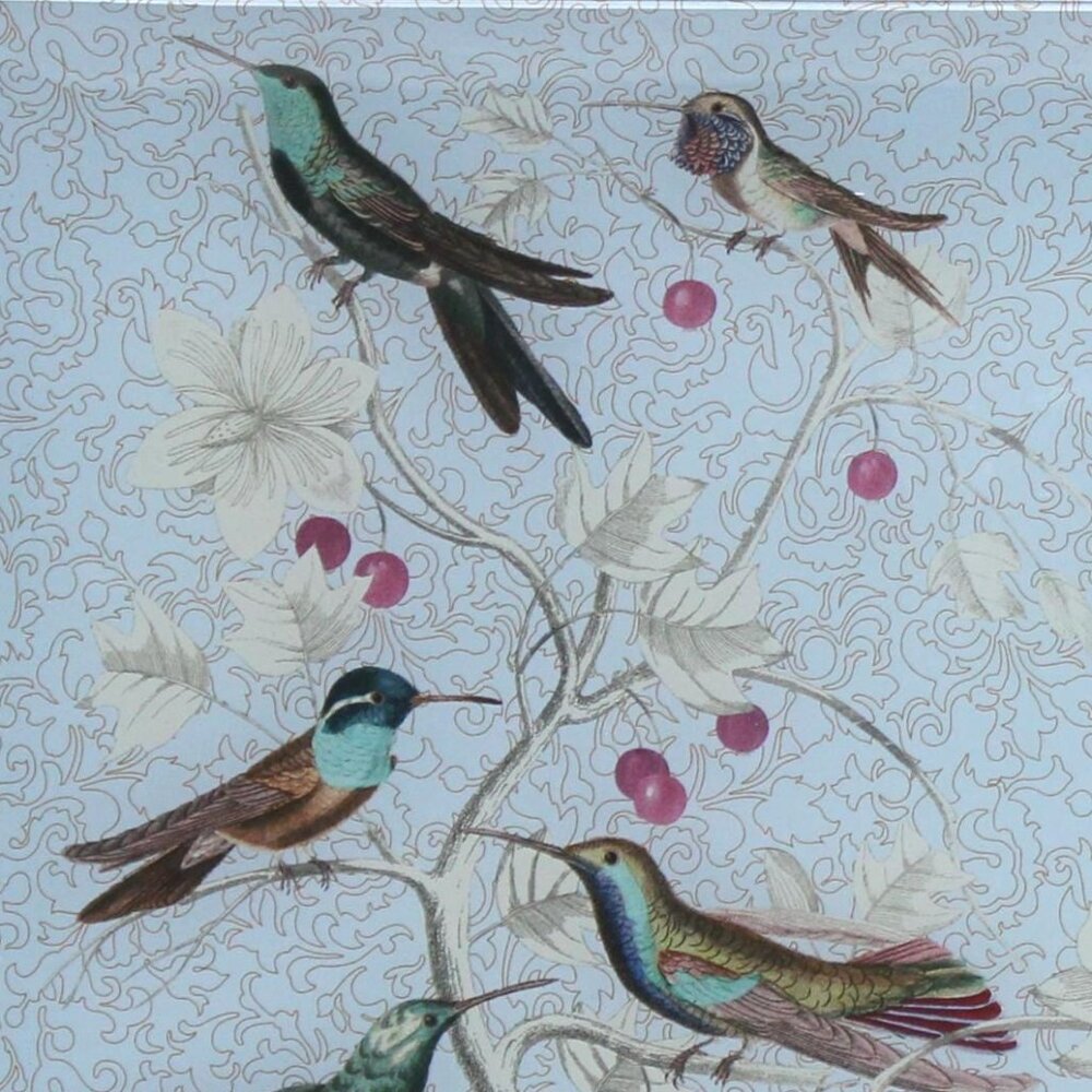 Hummingbirds Decorative Glass Tray | Fringe Studio Tray #512019 - Picture 3 of 6